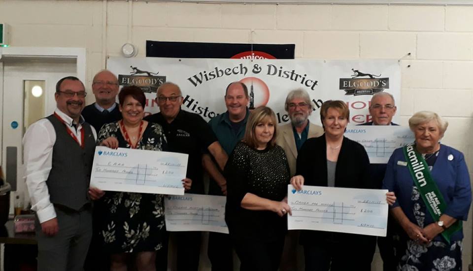 WDHVC presents cheques to local good causes